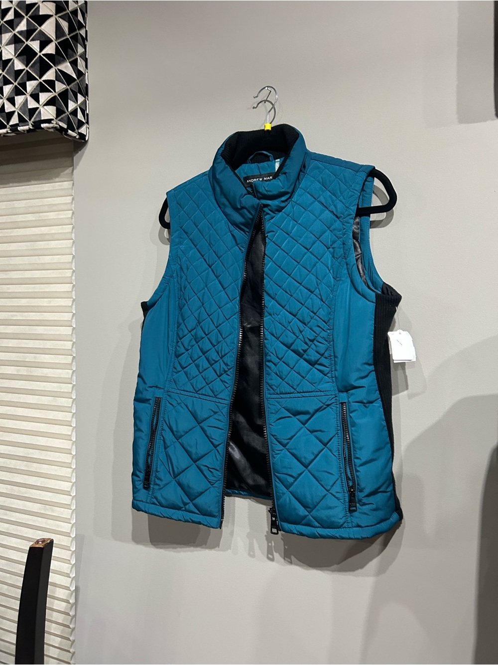 Andrew Marc Teal Quilted Sleeveless Puffer Vest